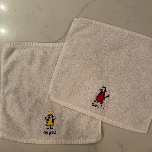 🛍3 for $25🛍 KooKoo Angel & Devil Face Cloth (Set of 2) - Picture 2 of 3